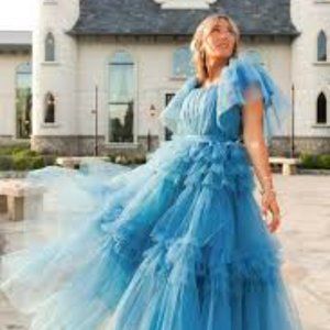 Ivy City Co Fairytale Dress Blue Maxi Length NWOT